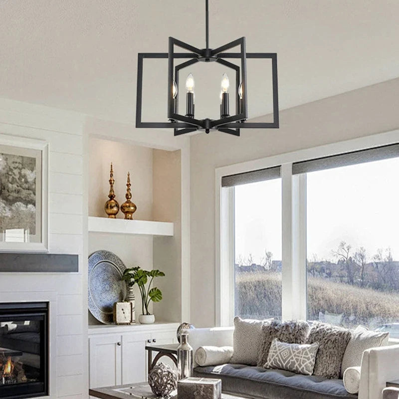 Pinwheel Square Chandelier for Dining Room by AUVIELIGHT
