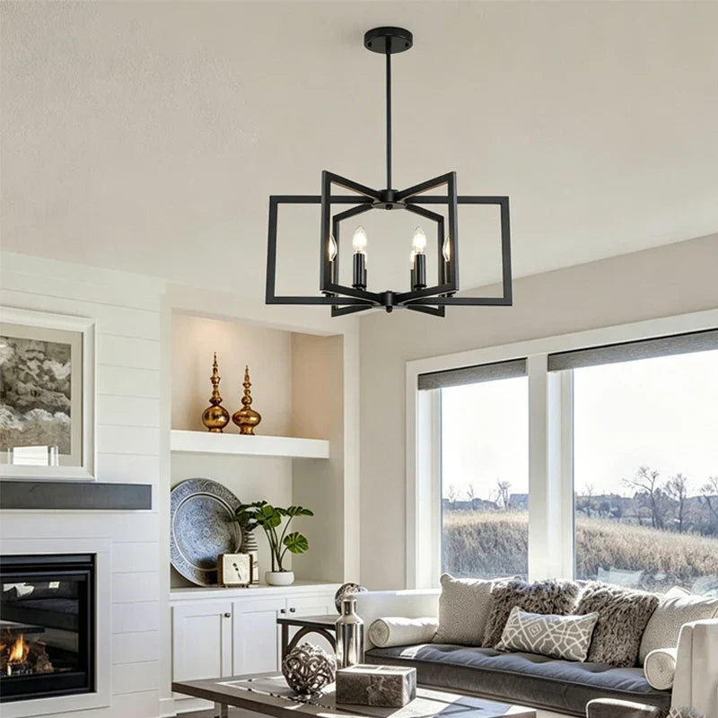 Pinwheel Square Chandelier for Dining Room by AUVIELIGHT