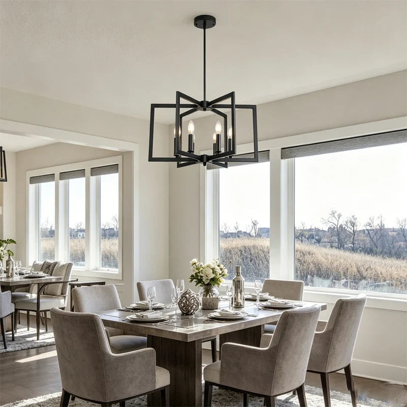 Pinwheel Square Chandelier for Dining Room by AUVIELIGHT