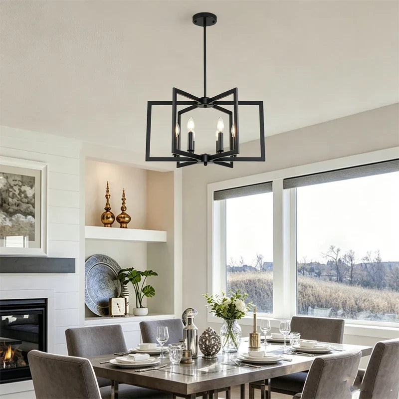 Pinwheel Square Chandelier for Dining Room by AUVIELIGHT