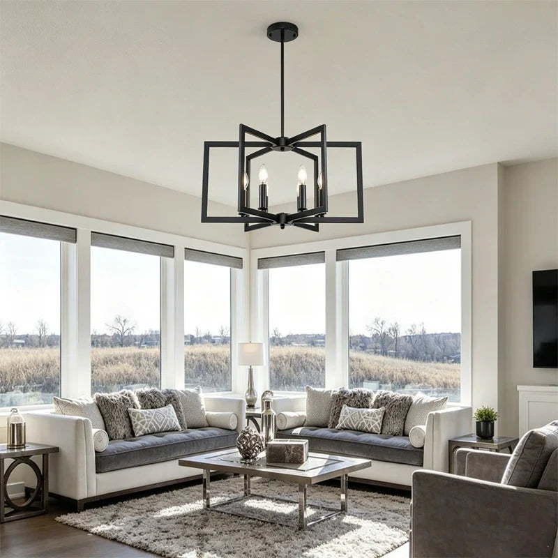 Pinwheel Square Chandelier for Dining Room by AUVIELIGHT