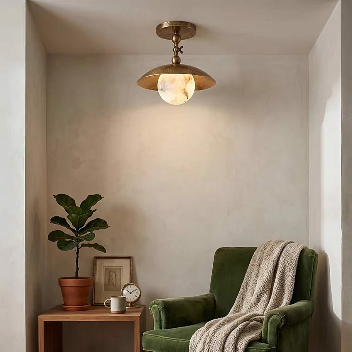 Pivot Saucer Ceiling Light in brass for Living Room by AUVIELIGHT