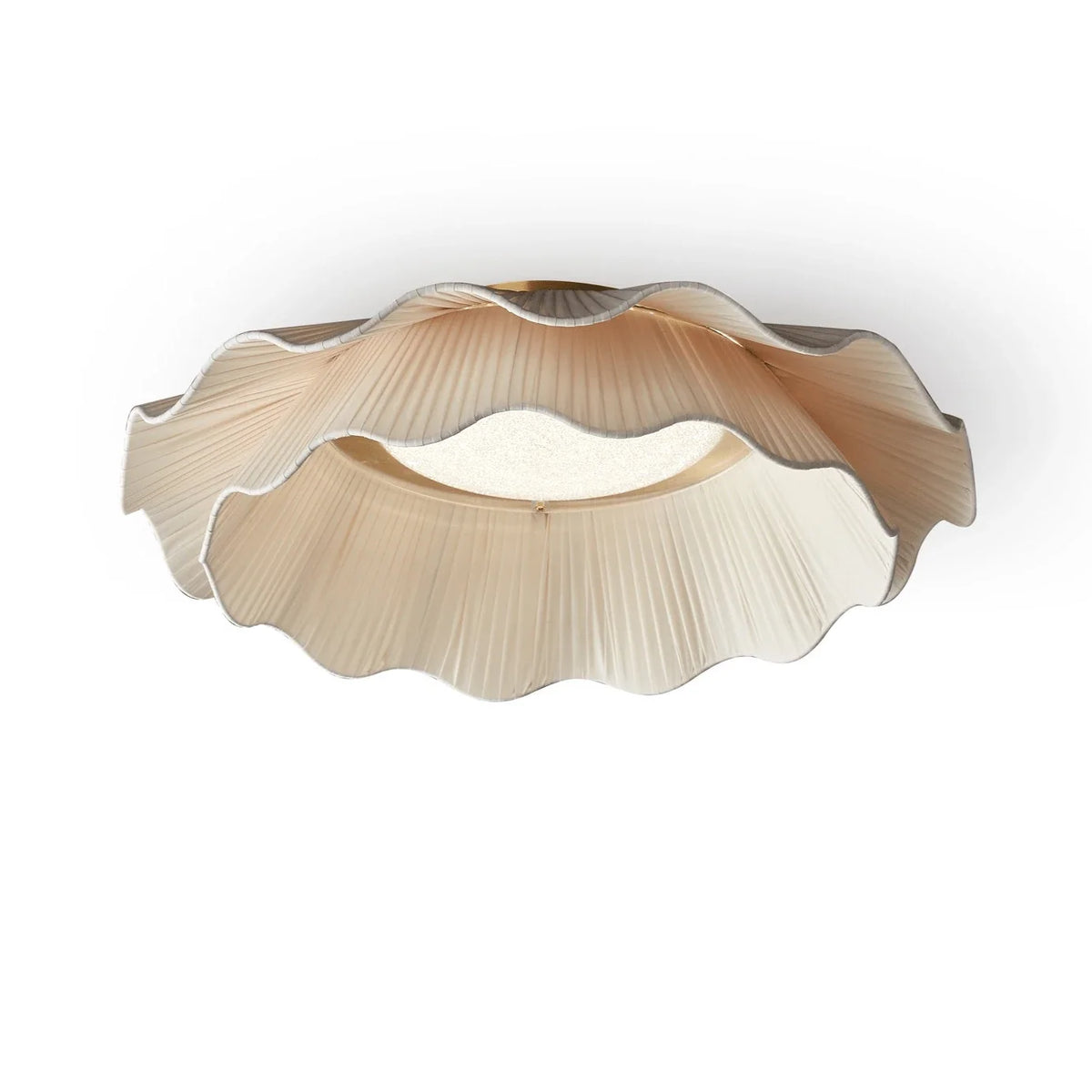 Pleated Fabric Wave Flush Mount for Low Ceilings by AUVIELIGHT