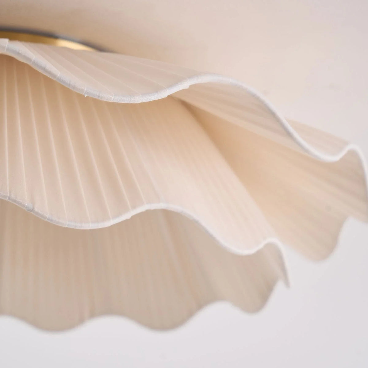 Pleated Fabric Wave Flush Mount for Low Ceilings by AUVIELIGHT