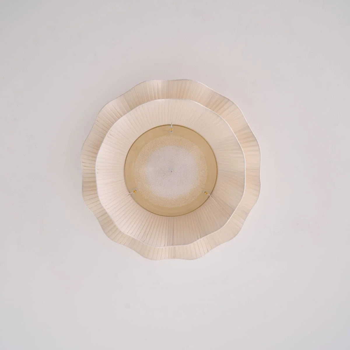 Pleated Fabric Wave Flush Mount for Low Ceilings by AUVIELIGHT