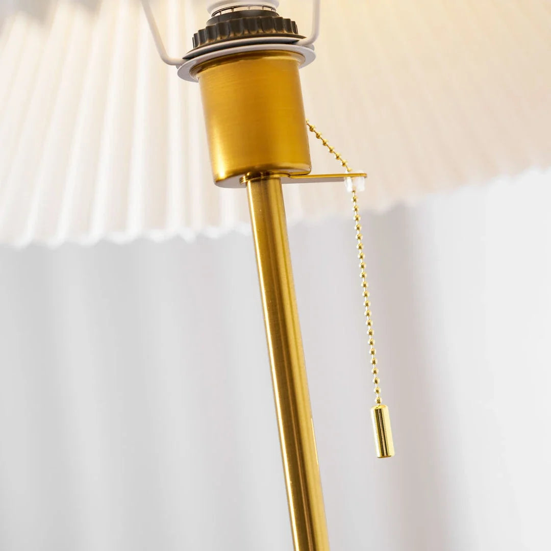 Pleated Fabric Floor Lamp in marble for Living Room by AUVIELIGHT