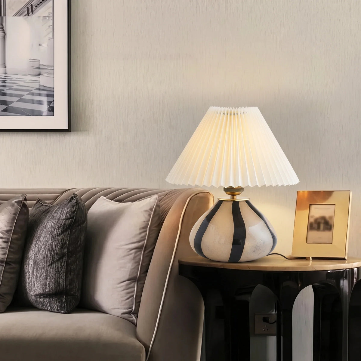 Pleated Cavolo Table Lamp for Living Room by AUVIELIGHT