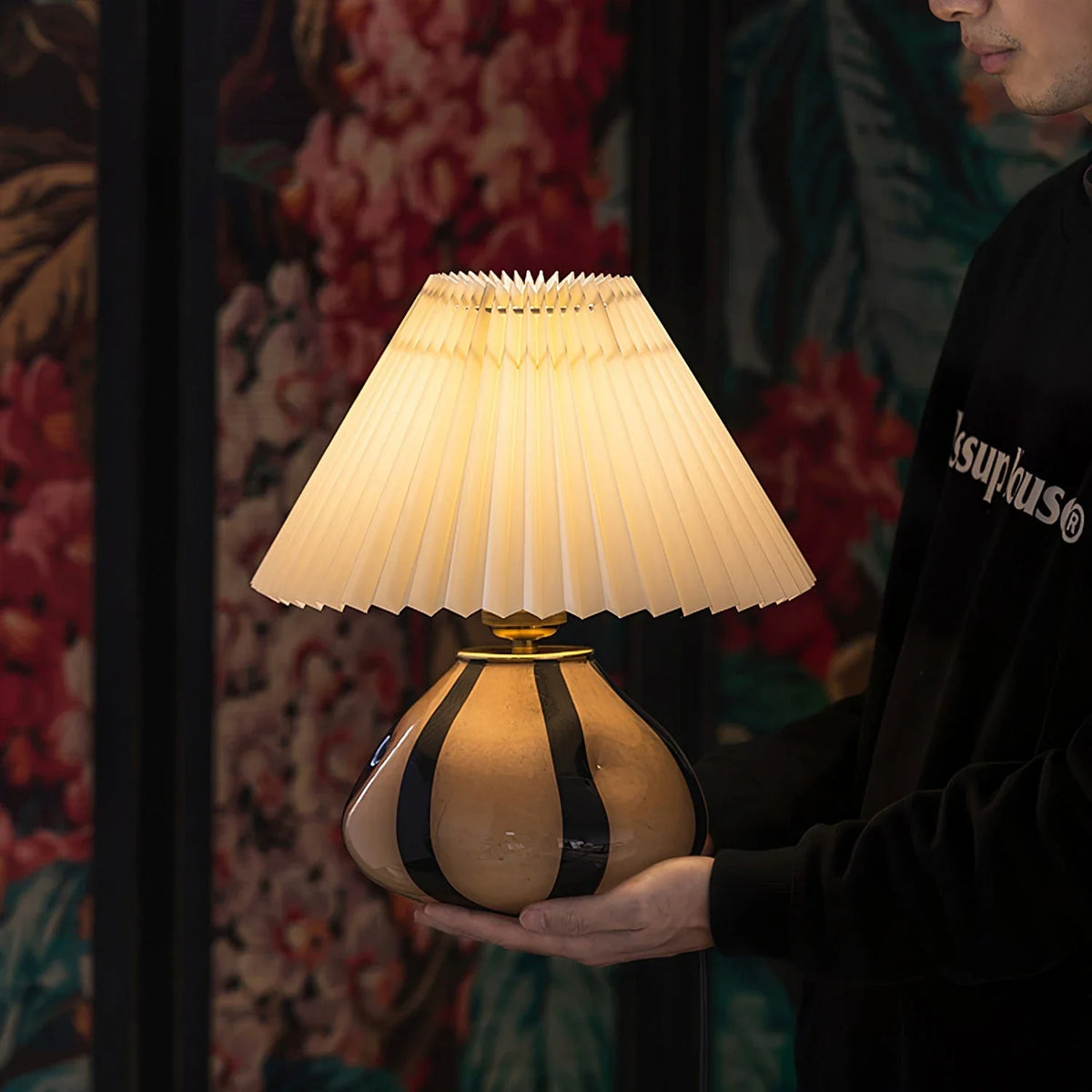 Pleated Cavolo Table Lamp for Living Room by AUVIELIGHT