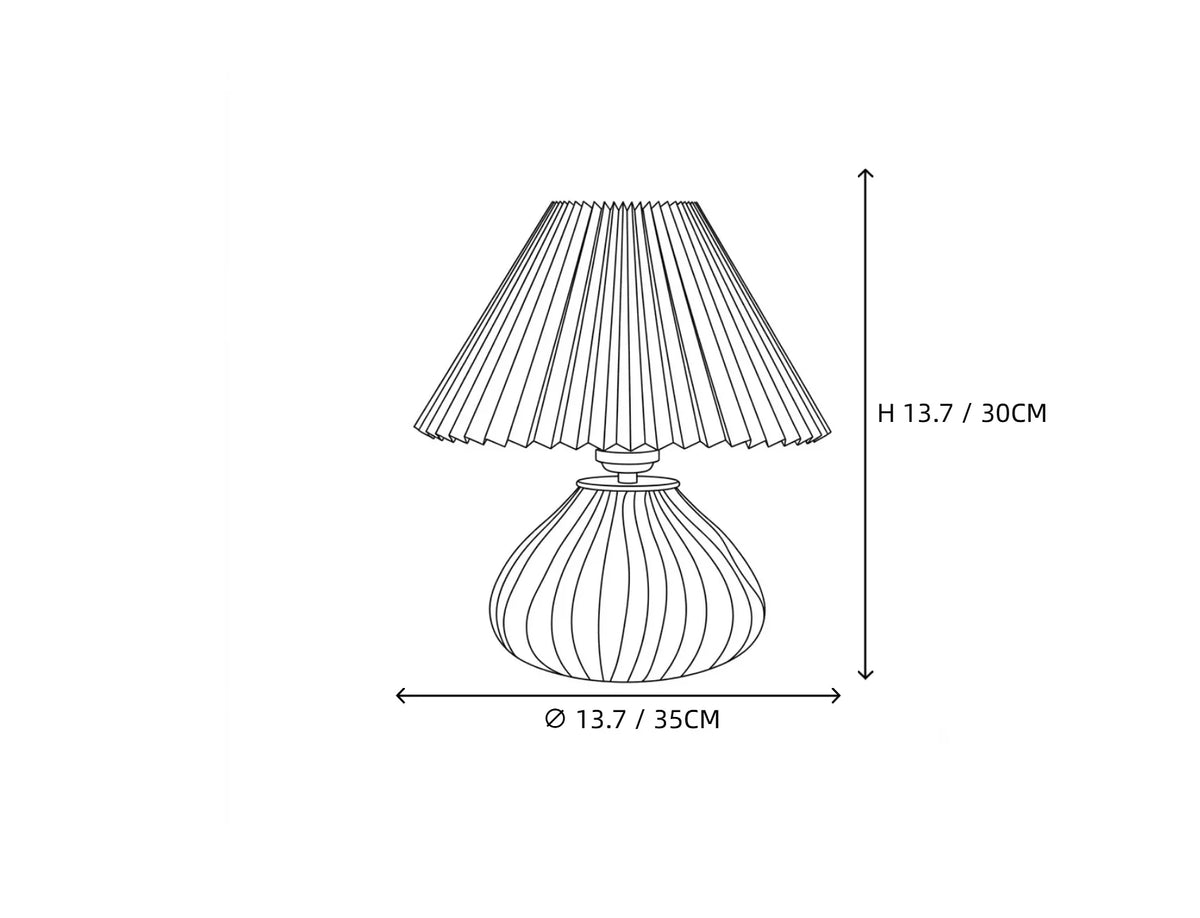 Pleated Cavolo Table Lamp for Living Room by AUVIELIGHT