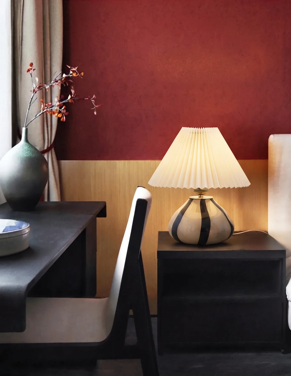 Pleated Cavolo Table Lamp for Living Room by AUVIELIGHT