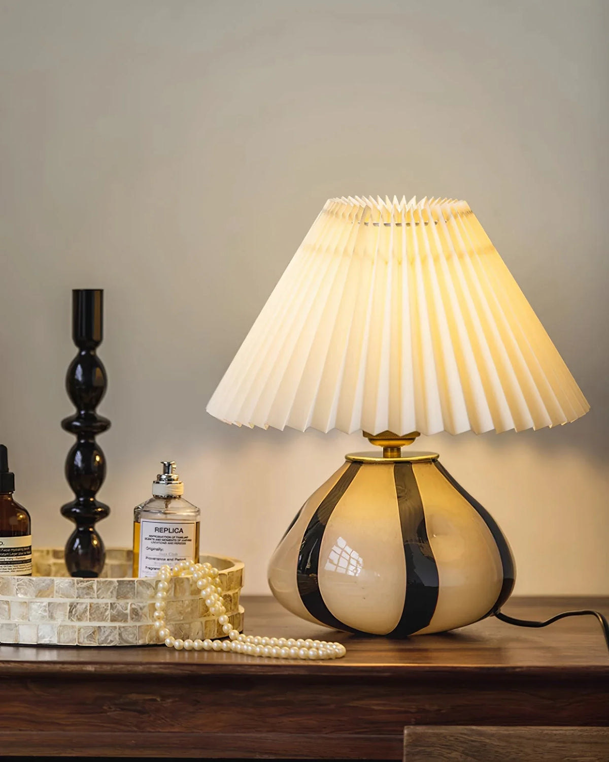 Pleated Cavolo Table Lamp for Living Room by AUVIELIGHT