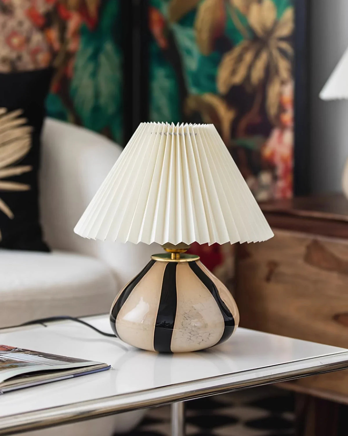 Pleated Cavolo Table Lamp for Living Room by AUVIELIGHT