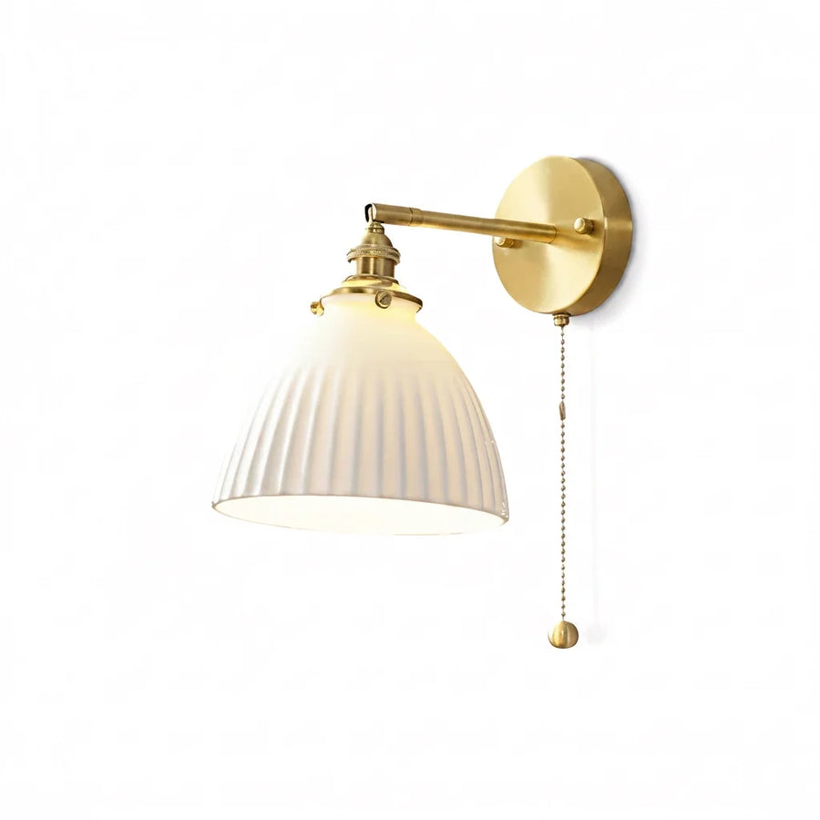 Pleated Wall Sconce in ceramic for Hallway by AUVIELIGHT