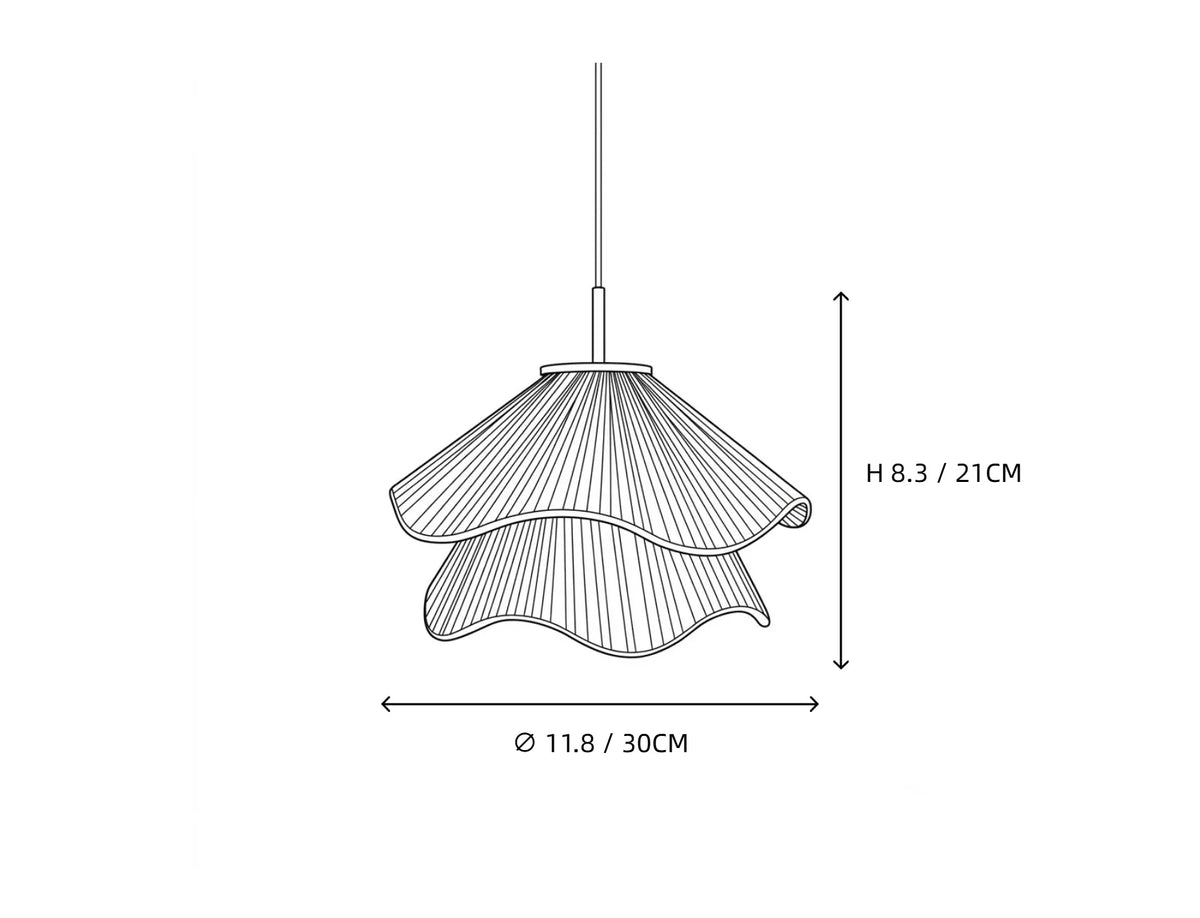 Pleated Fabric Flower Pendant Light for Kitchen Island by AUVIELIGHT