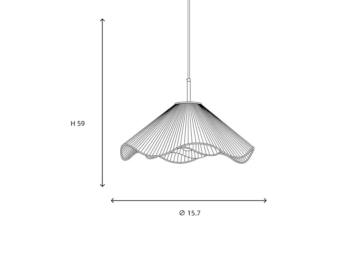 Pleated Fabric Wavy Pendant Light for Kitchen Island by AUVIELIGHT