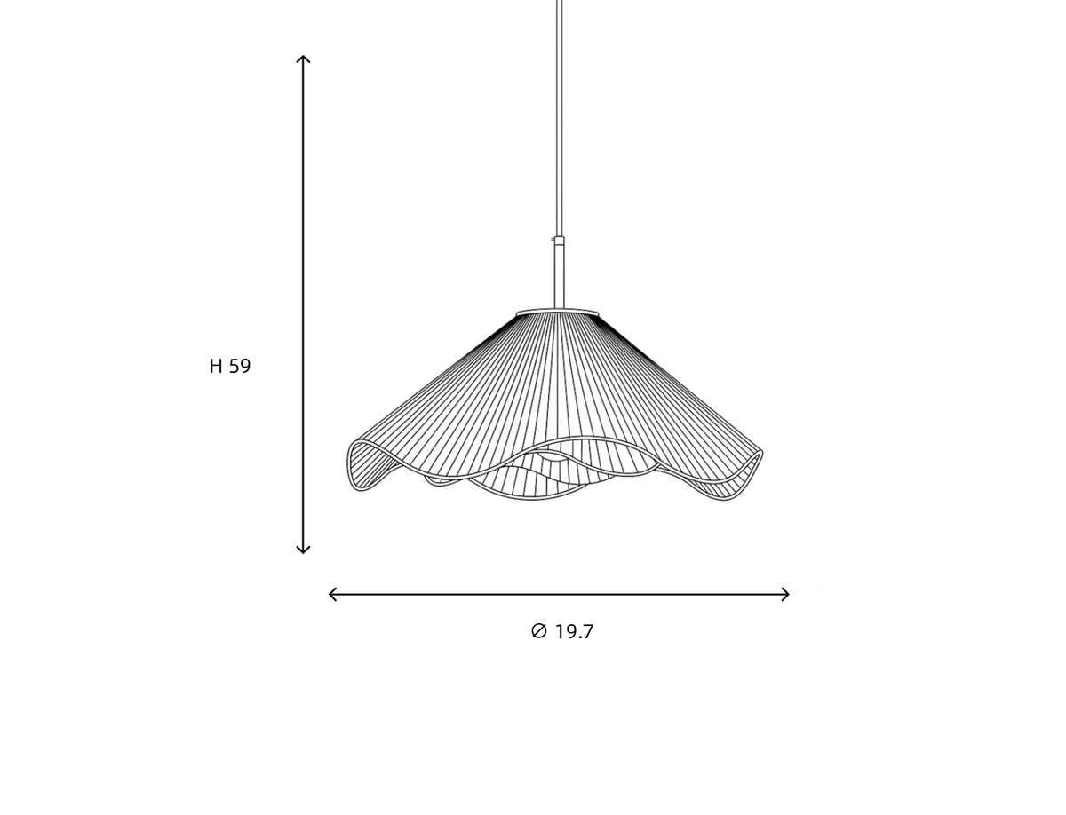 Pleated Fabric Wavy Pendant Light for Kitchen Island by AUVIELIGHT