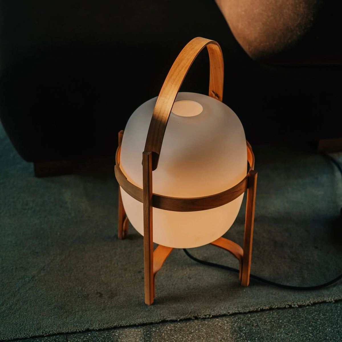 Lantern Table Lamp in glass for Living Room by AUVIELIGHT