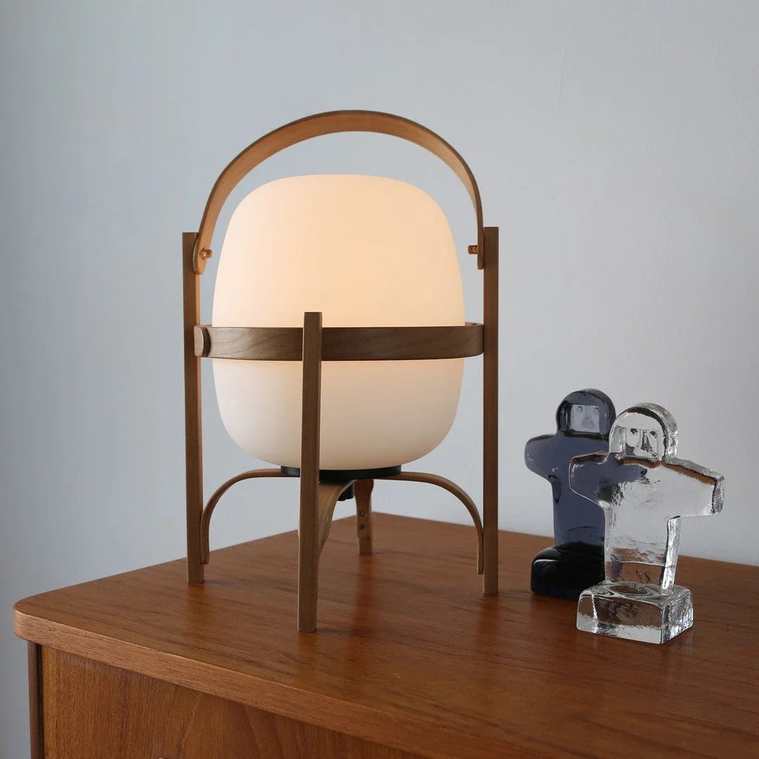 Lantern Table Lamp in glass for Living Room by AUVIELIGHT