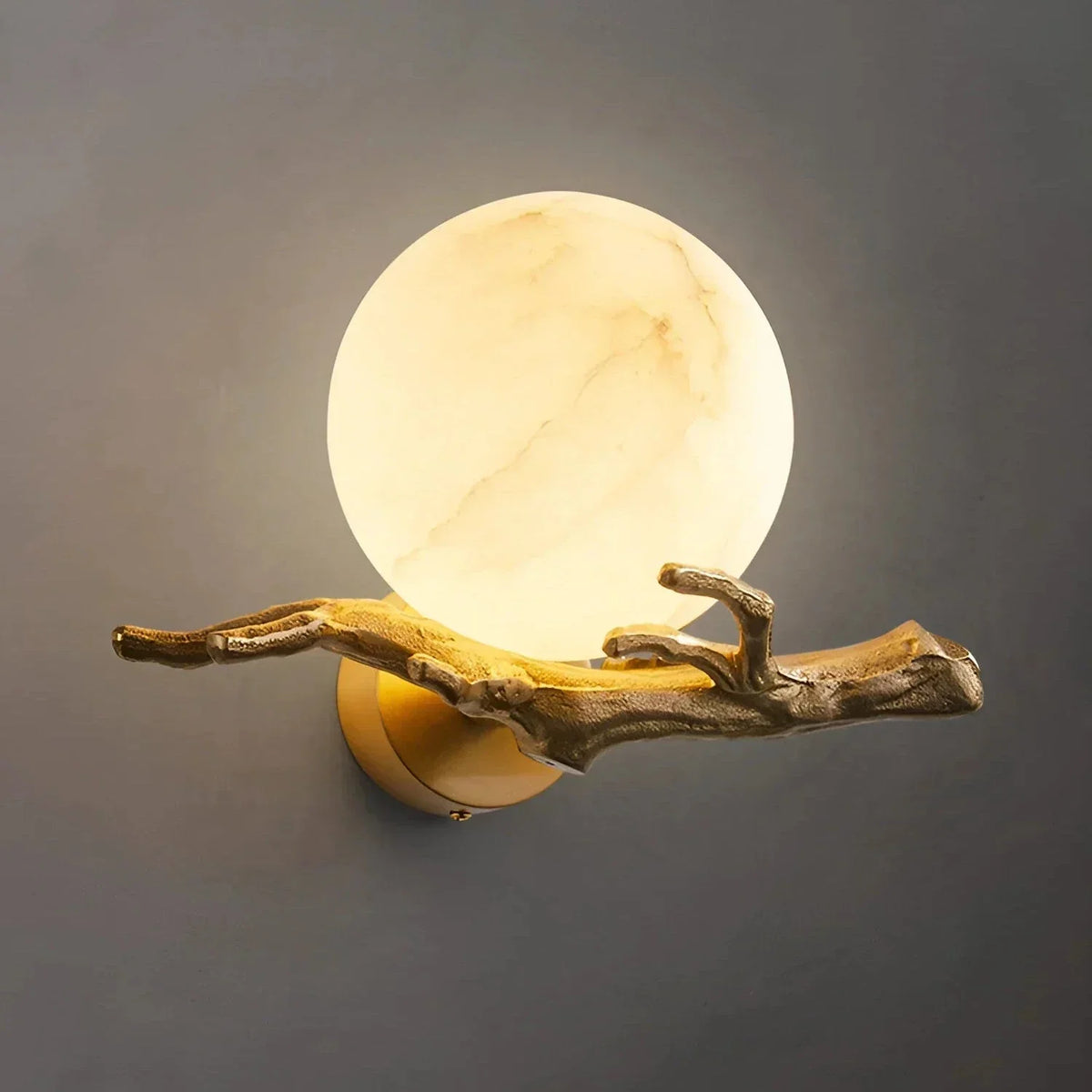Radiant Orb Light in alabaster for Living Room by AUVIELIGHT