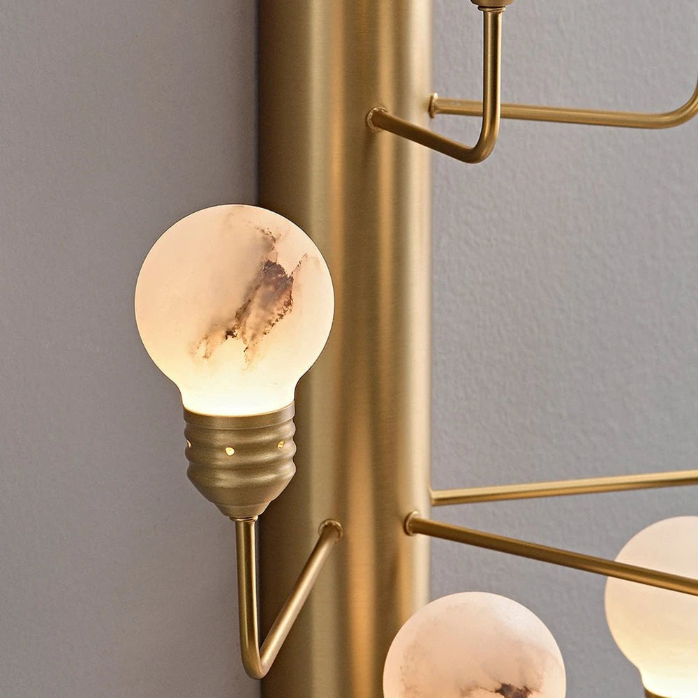 Raggiera Globe Wall Sconce in alabaster for Hallway by AUVIELIGHT