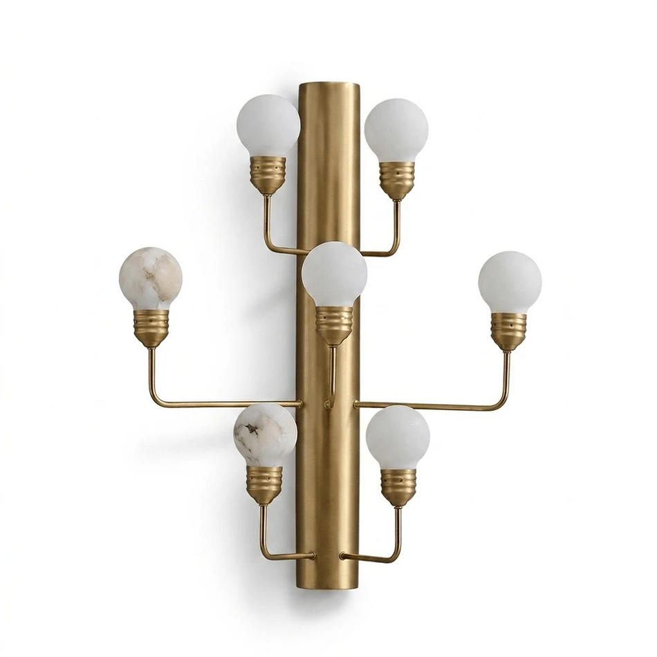 Raggiera Globe Wall Sconce in alabaster for Hallway by AUVIELIGHT