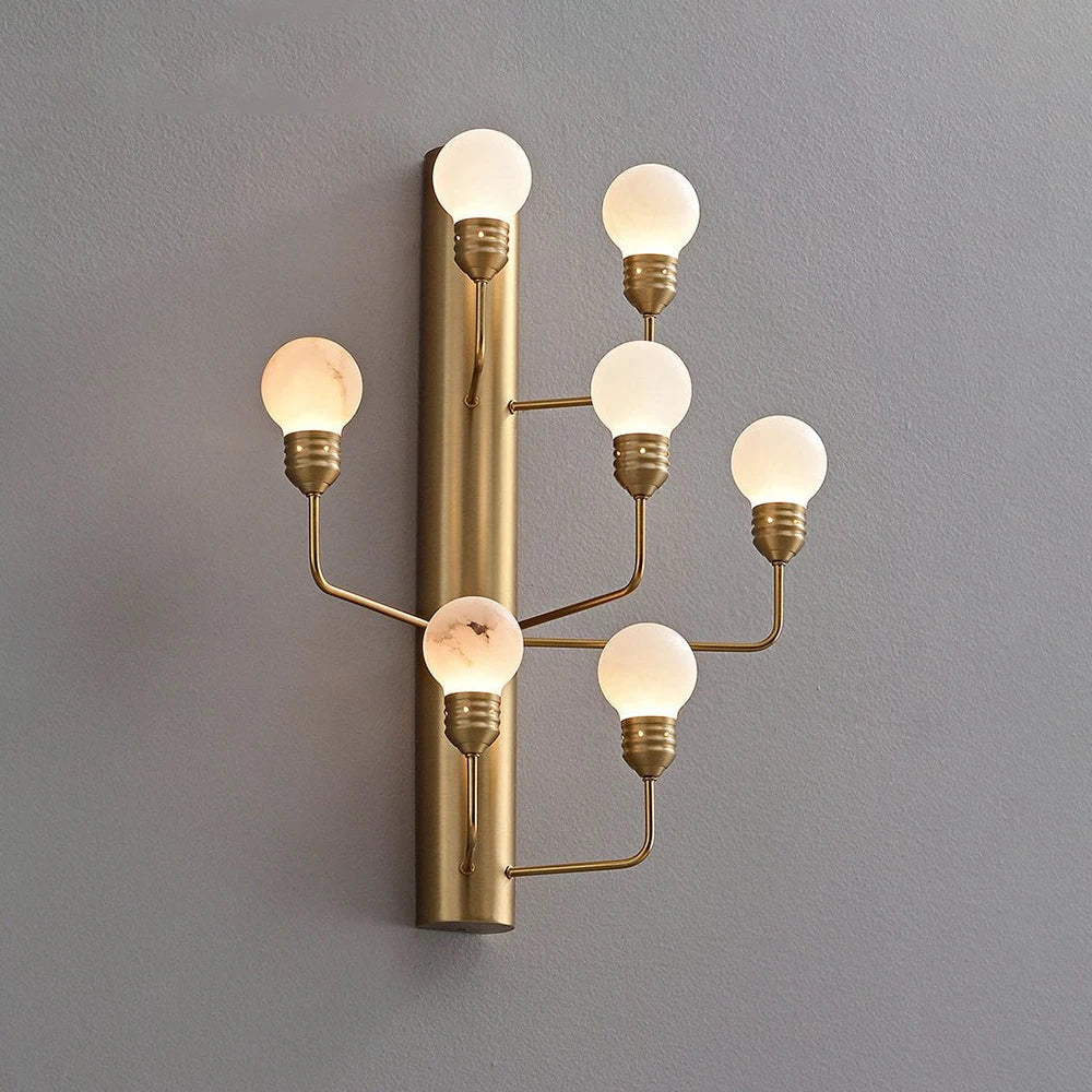 Raggiera Globe Wall Sconce in alabaster for Hallway by AUVIELIGHT