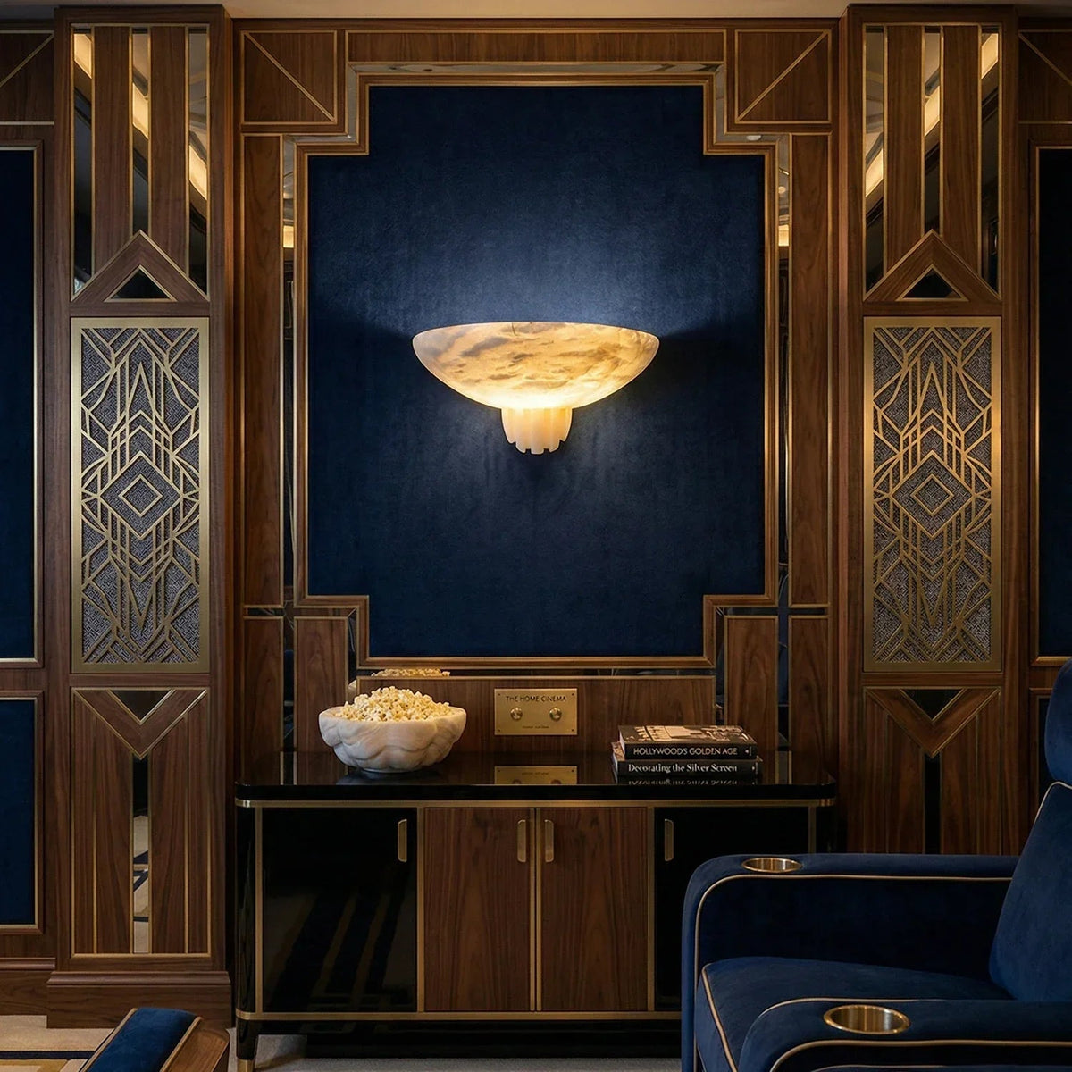 Rare Wall Light in alabaster for Hallway by AUVIELIGHT