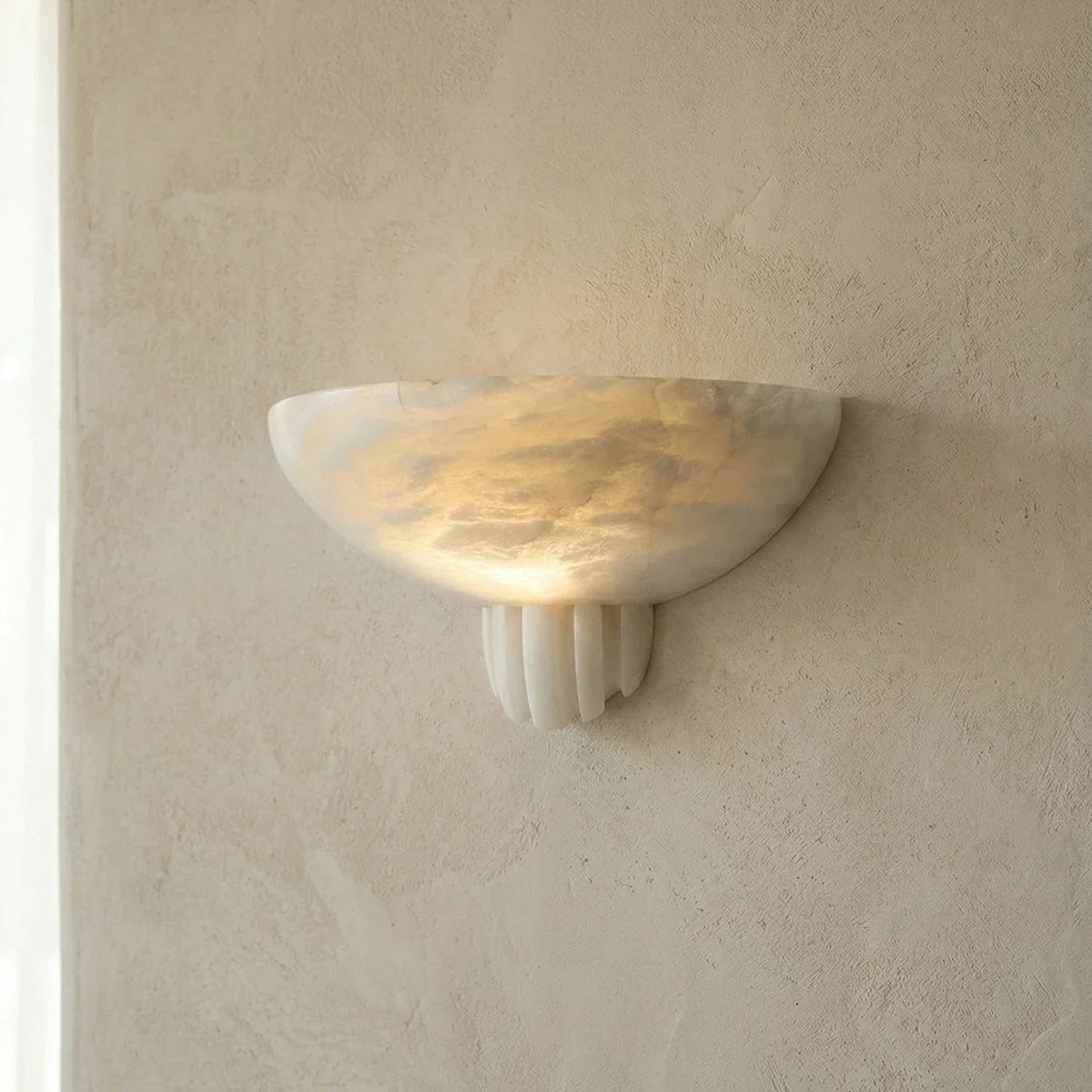 Rare Wall Light in alabaster for Hallway by AUVIELIGHT