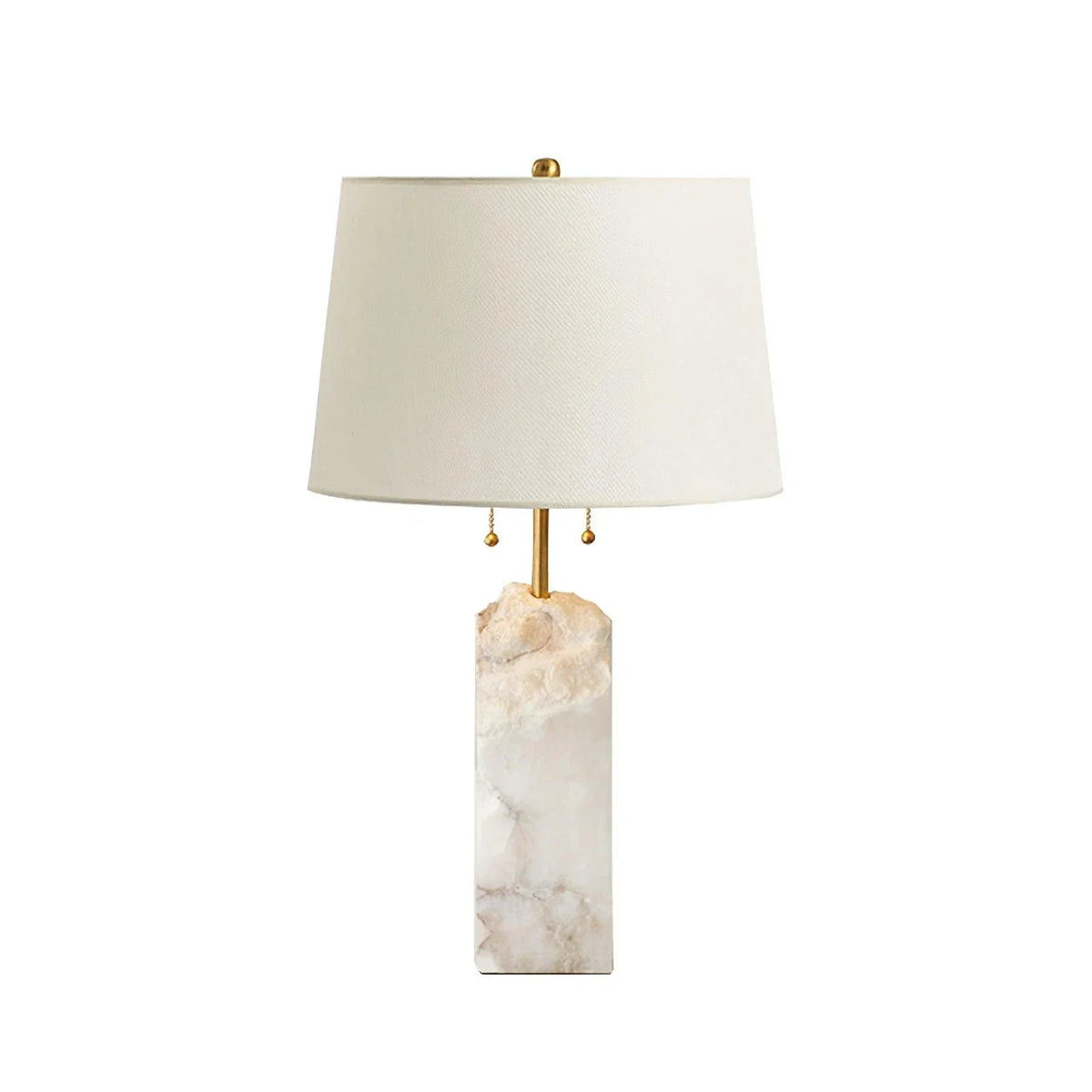 Raw Element Table Lamp in alabaster for Living Room by AUVIELIGHT, ∅ 13.8"x H 24.4' / Gold+White Alabaster / AU plug and 3 other sizes
