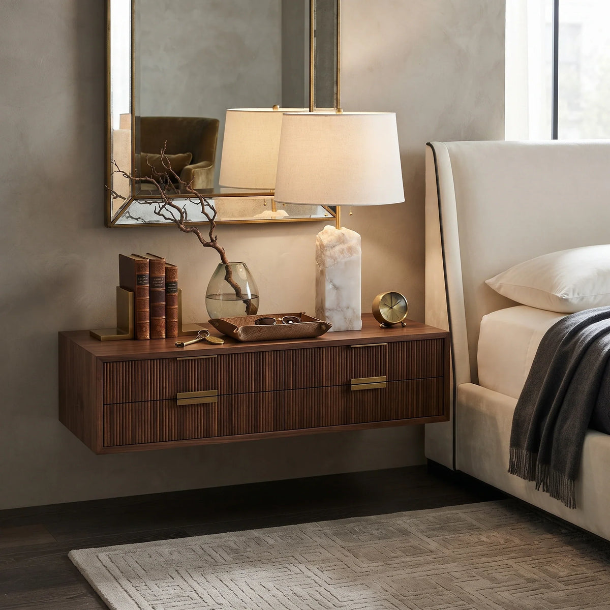 Raw Element Table Lamp in alabaster for Living Room by AUVIELIGHT