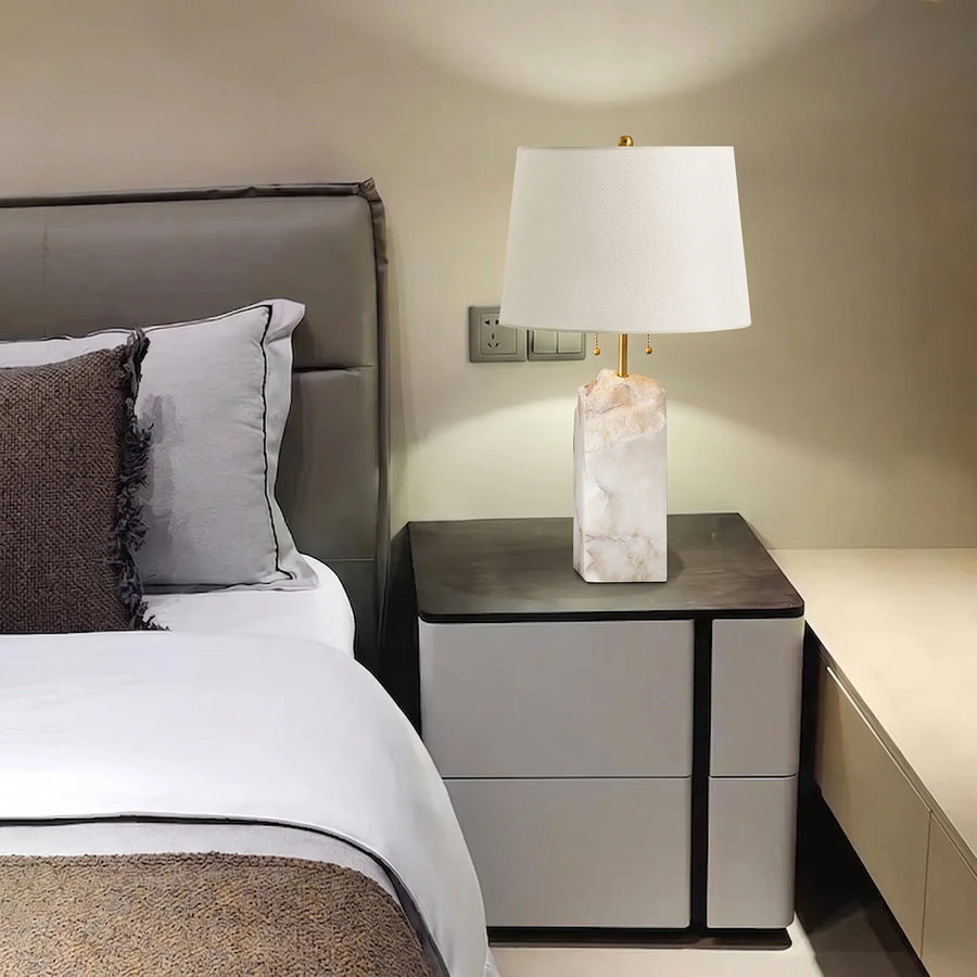 Raw Element Table Lamp in alabaster for Living Room by AUVIELIGHT