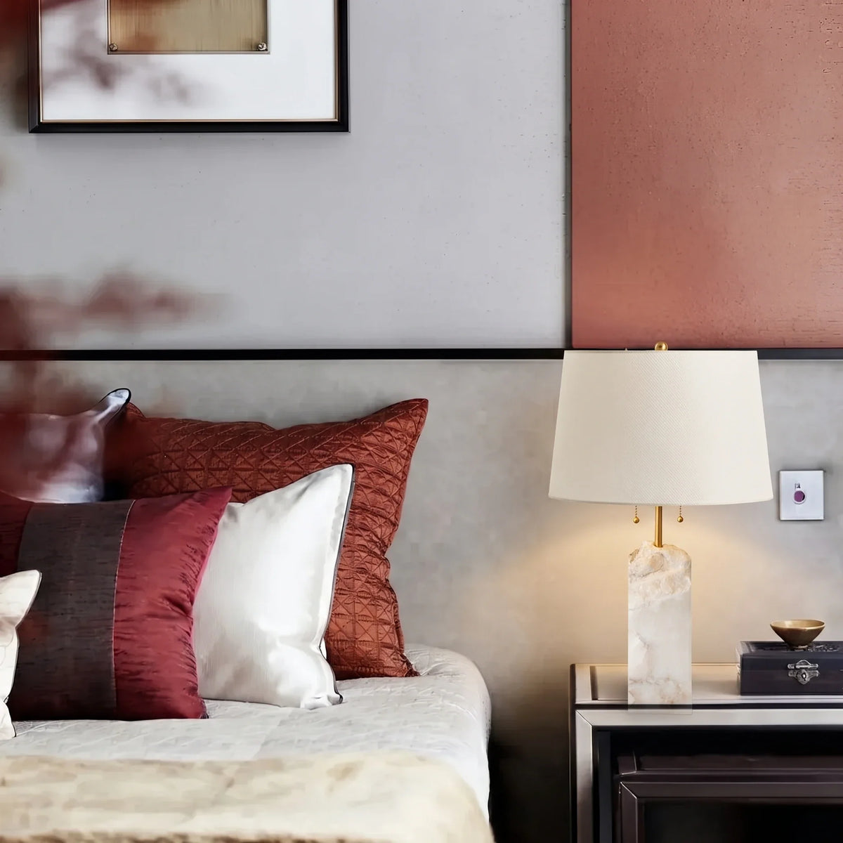 Raw Element Table Lamp in alabaster for Living Room by AUVIELIGHT