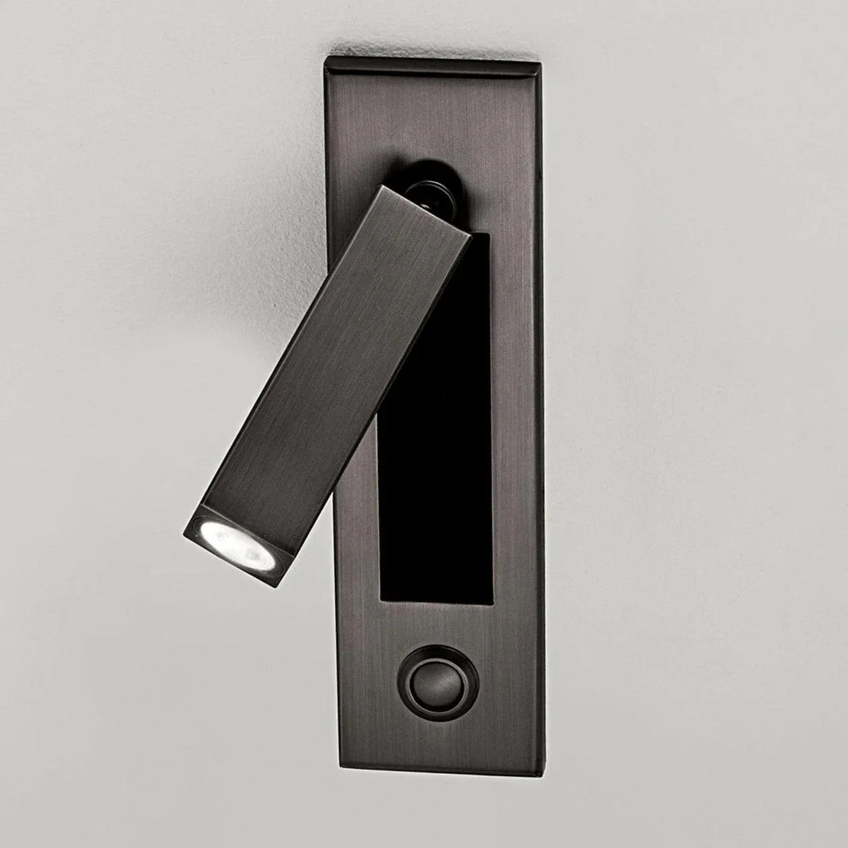 Aluminum Reading Wall Sconce for Hallway by AUVIELIGHT, Dia 5cm x H 17.8cm square (Button switch) / Matt Black / Warm Light