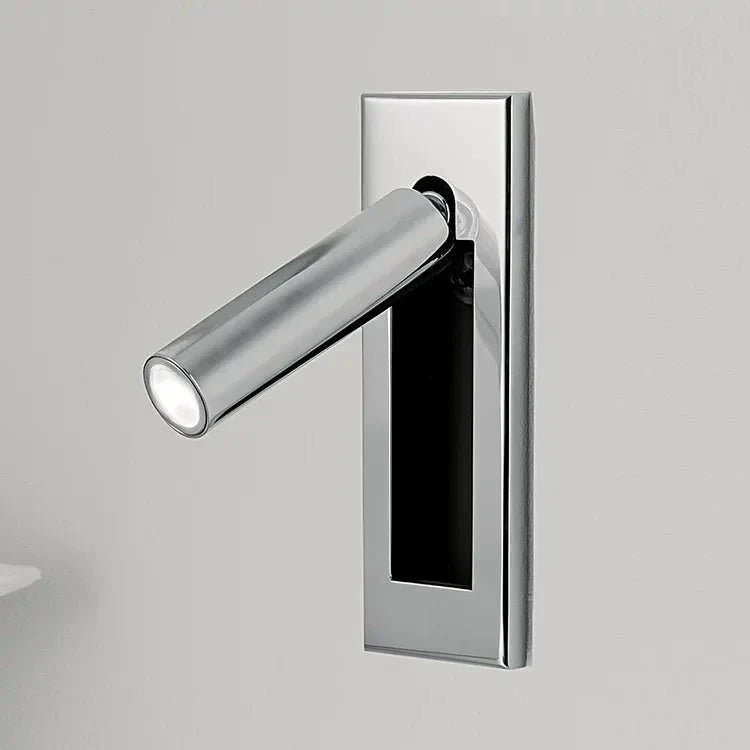 Aluminum Reading Wall Sconce for Hallway by AUVIELIGHT, Dia 5cm x H 15.5cm cylinder (Hidden switch) / Chrome / Warm Light