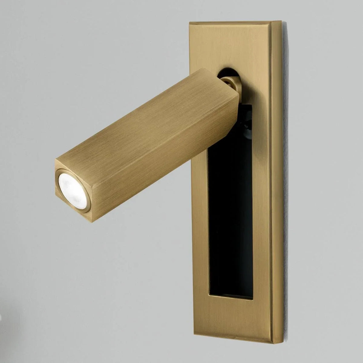 Aluminum Reading Wall Sconce for Hallway by AUVIELIGHT, Dia 5cm x H 15.5cm square (Hidden switch) / Copper / Warm Light
