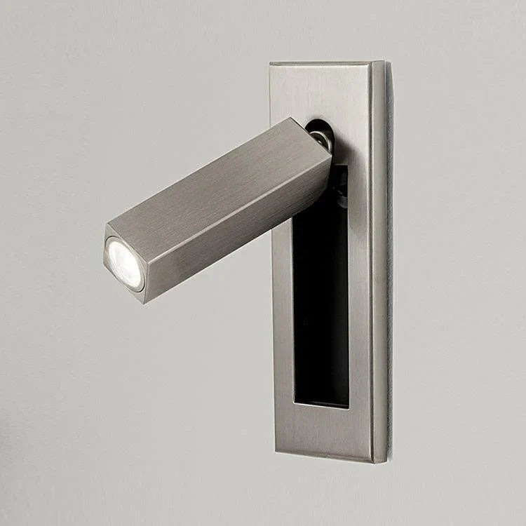 Aluminum Reading Wall Sconce for Hallway by AUVIELIGHT, Dia 5cm x H 15.5cm square (Hidden switch) / Nickel / Warm Light