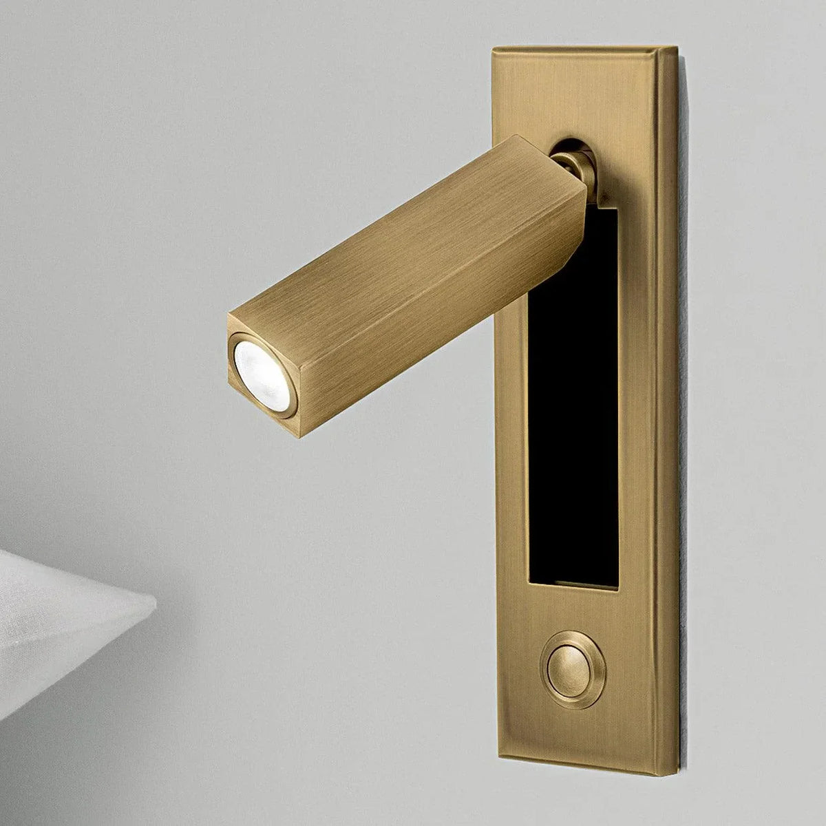 Aluminum Reading Wall Sconce for Hallway by AUVIELIGHT, Dia 5cm x H 17.8cm square (Button switch) / Copper / Warm Light