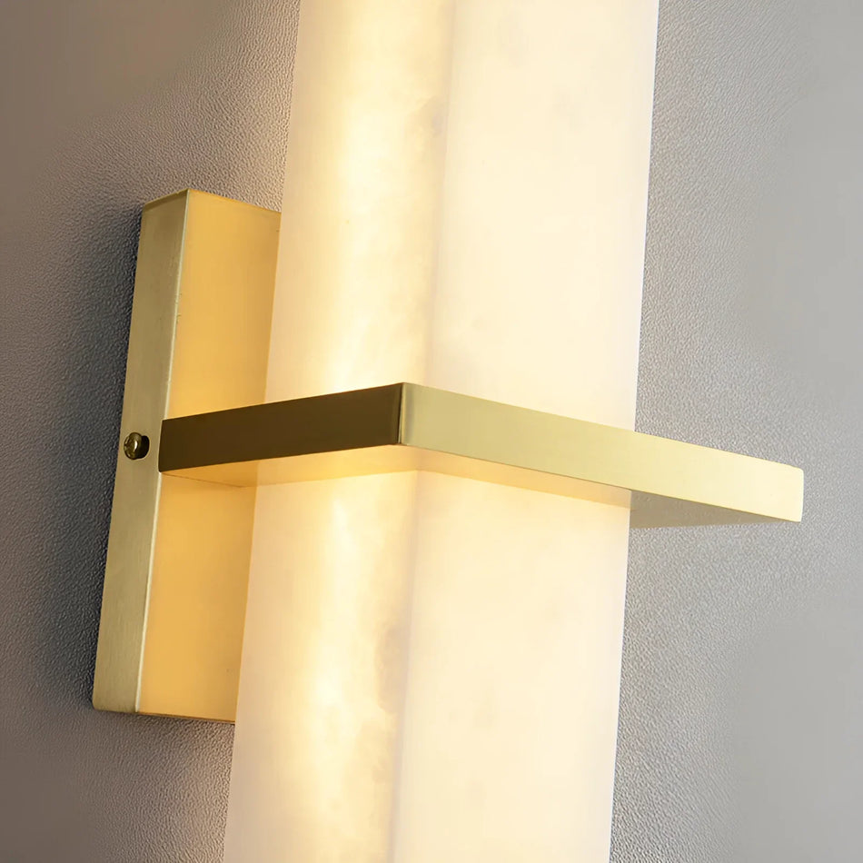 Milan Rectangle Wall Sconce in alabaster for Hallway by AUVIELIGHT
