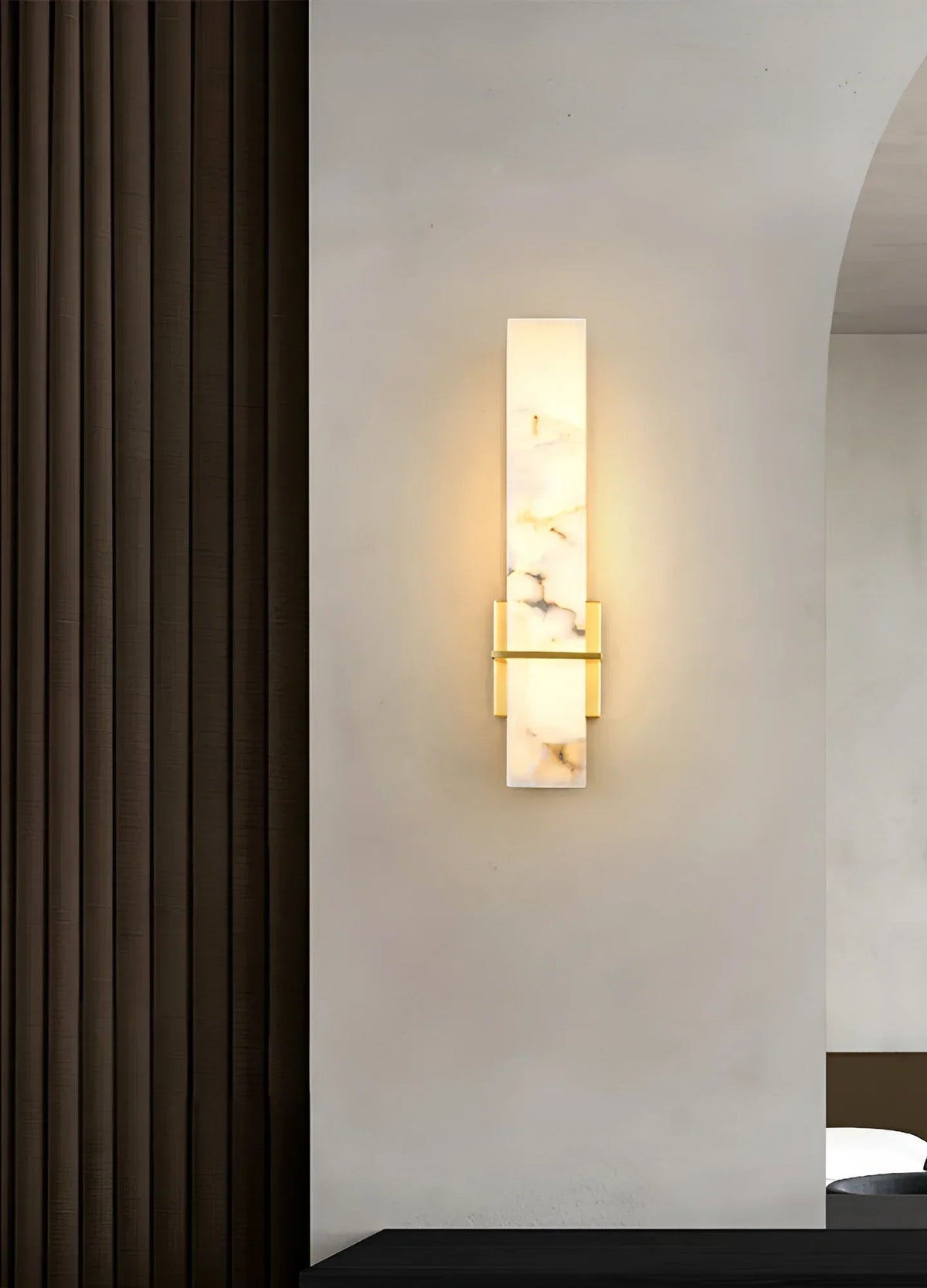 Milan Rectangle Wall Sconce in alabaster for Hallway by AUVIELIGHT