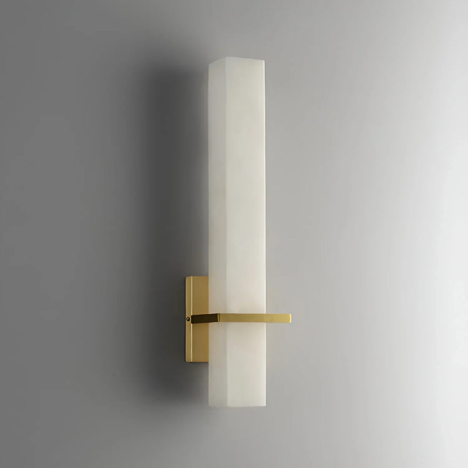 Milan Rectangle Wall Sconce in alabaster for Hallway by AUVIELIGHT
