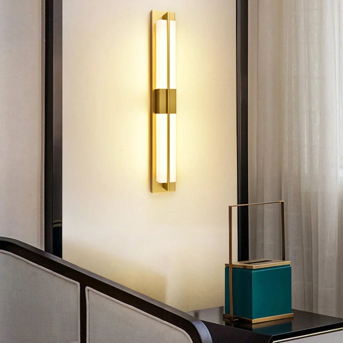 Rectangular Wall Sconce in alabaster for Hallway by AUVIELIGHT