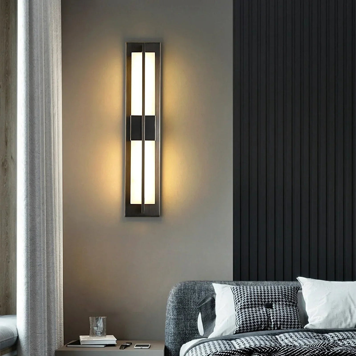 Rectangular Wall Sconce in alabaster for Hallway by AUVIELIGHT