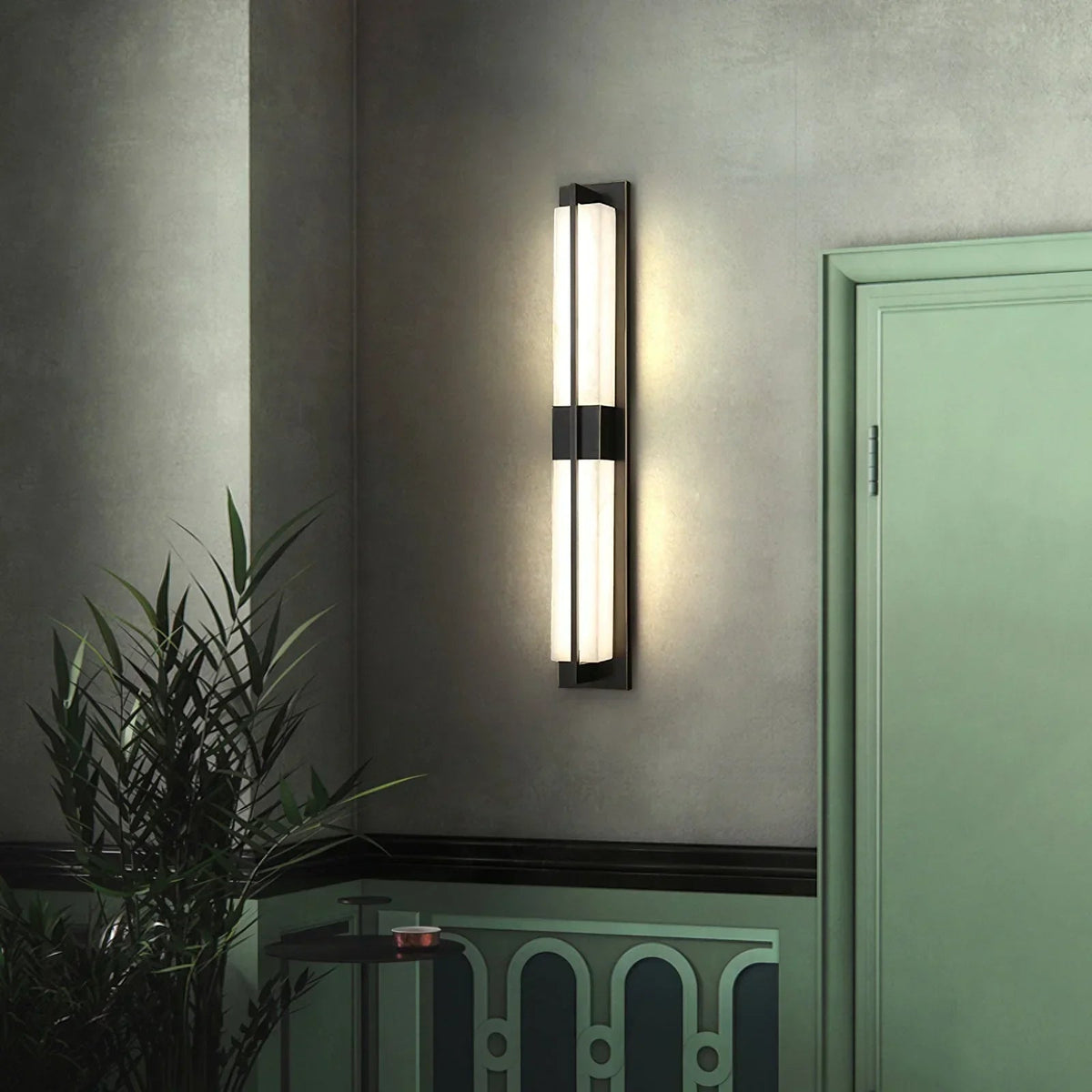 Rectangular Wall Sconce in alabaster for Hallway by AUVIELIGHT