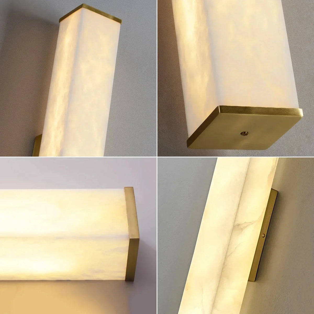 Rectangular Column Wall Light in alabaster for Hallway by AUVIELIGHT