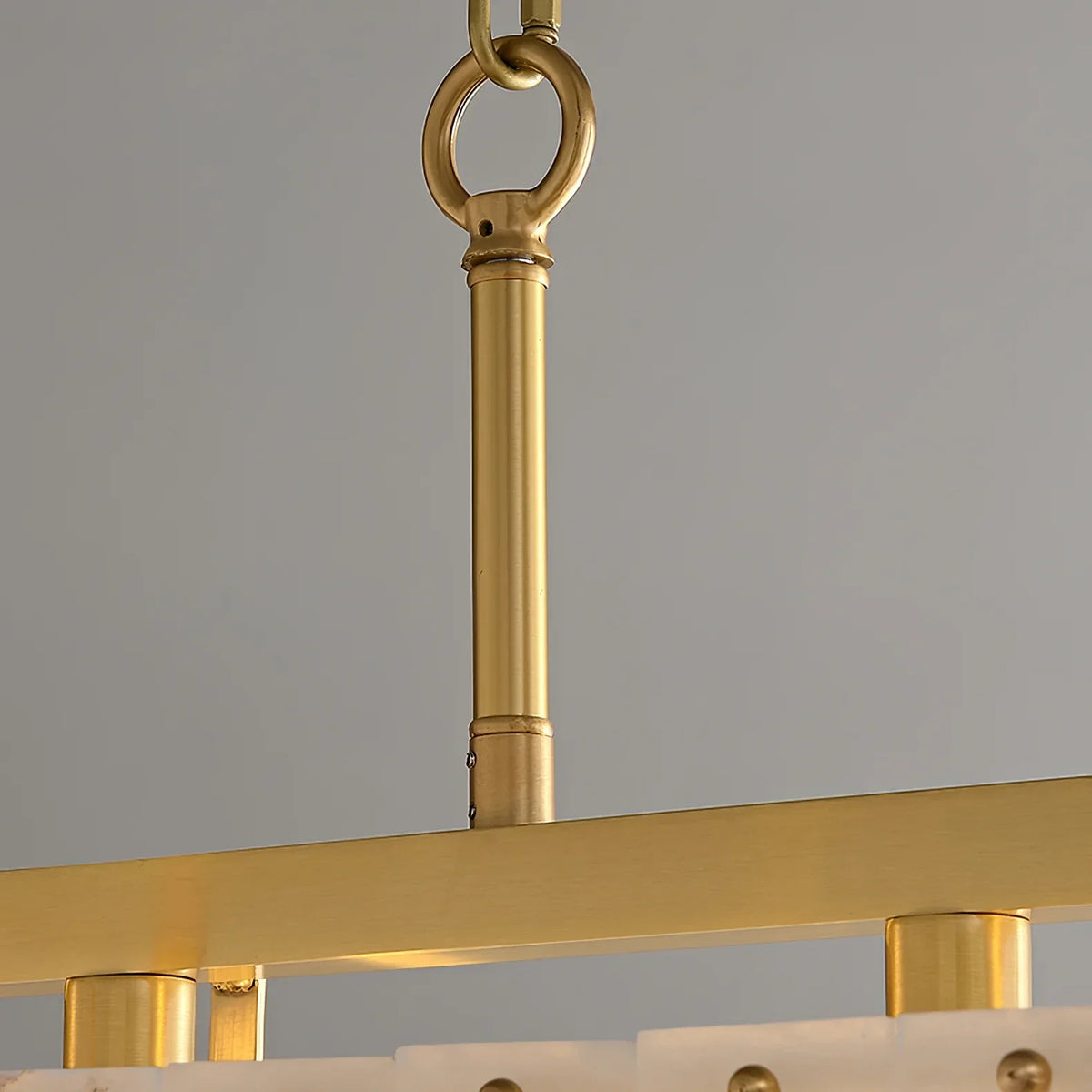 Rectangular Chandelier in alabaster for Dining Room by AUVIELIGHT