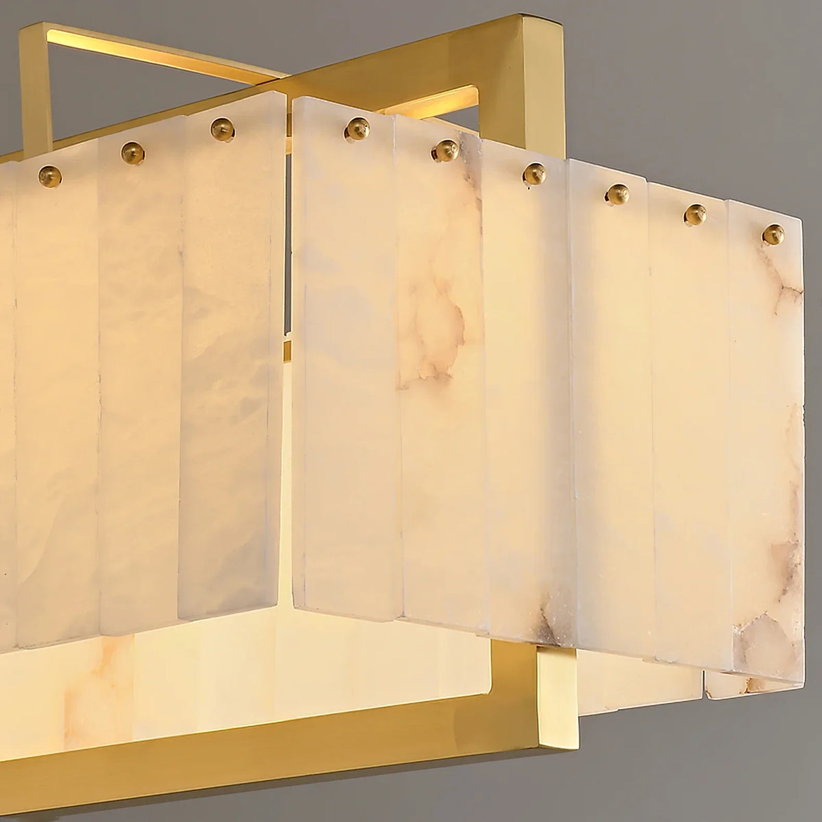 Rectangular Chandelier in alabaster for Dining Room by AUVIELIGHT