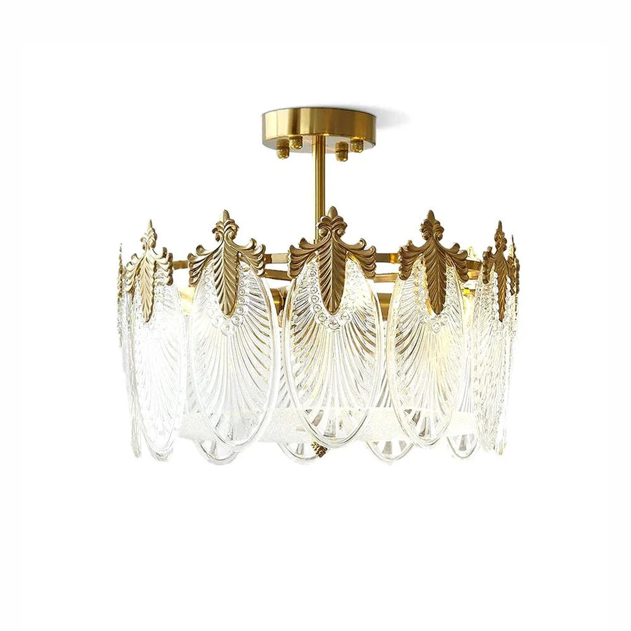 Regency Leaf Chandelier in glass for Dining Room by AUVIELIGHT