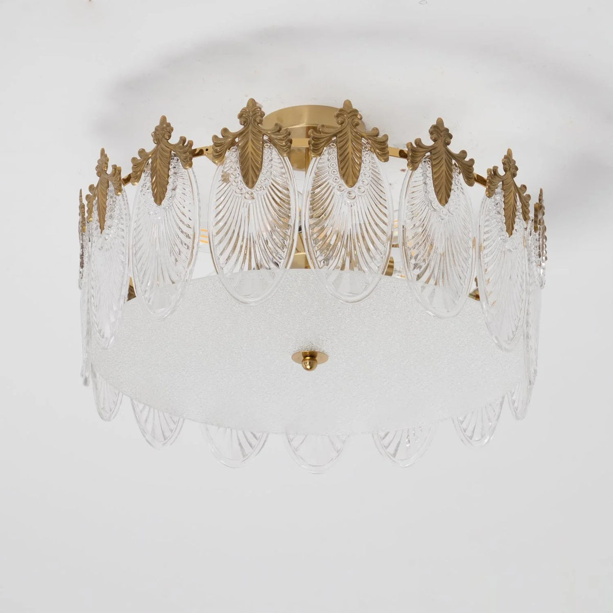 Regency Leaf Chandelier in glass for Dining Room by AUVIELIGHT