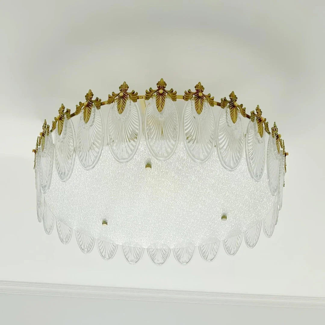 Regency Leaf Chandelier in glass for Dining Room by AUVIELIGHT