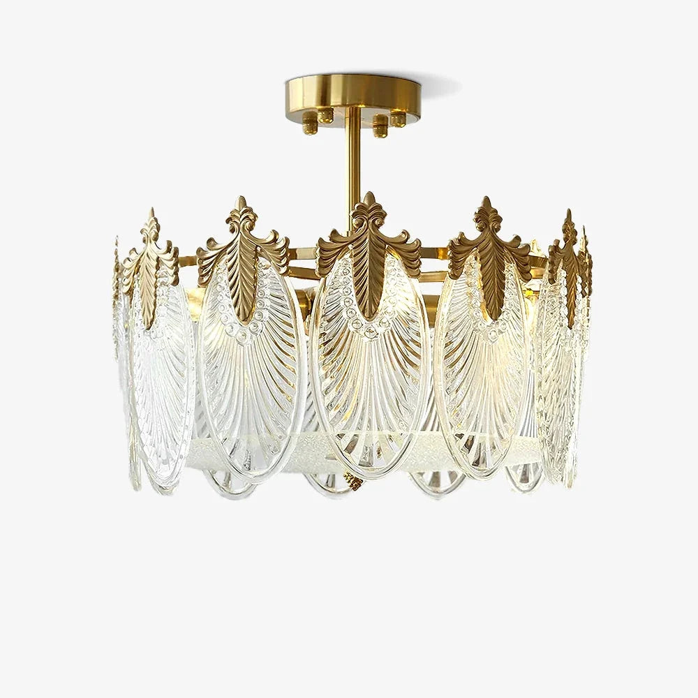 Regency Leaf Chandelier in glass for Dining Room by AUVIELIGHT